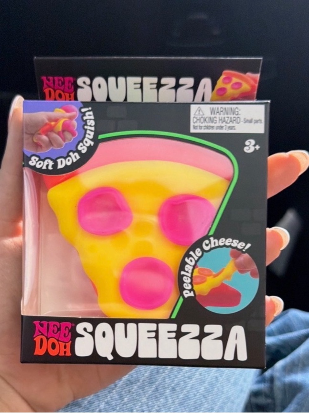 NeeDoh Squeezza Pizza Slice Squishy Toy - Yellow & Pink